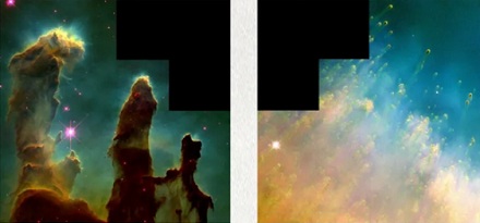 为什么哈勃望远镜传回的宇宙照片都有个黑色的缺口？